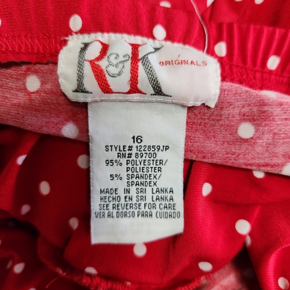 Red R&K polka dot sleeveless dress size 14 - Picture 11 of 11